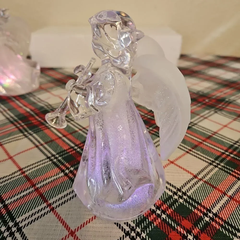 JCPenny Home Collection Colorful Acrylic LED Noel Series Angel Figurines